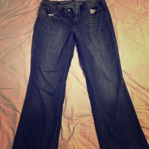 Dark wash boot cut jeans